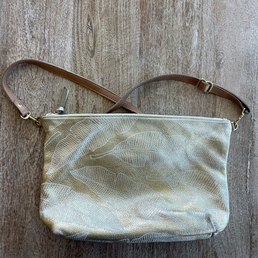 Jana Lam x Umbrella Collective gold leaf bag